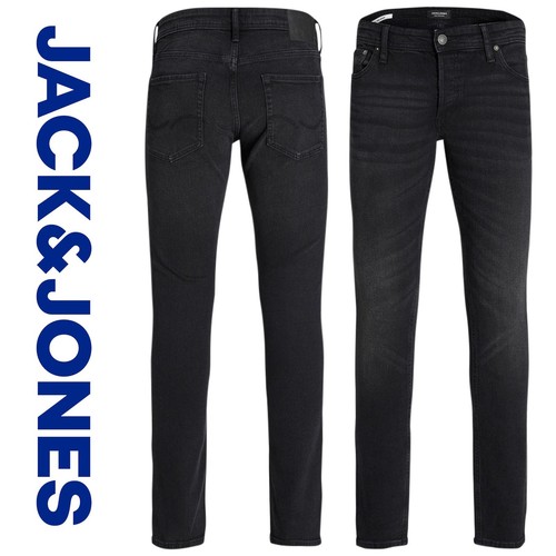Jack & Jones Mens Denim Jeans Glenn Black Stretch Slim Fit eBay