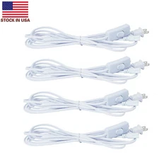 4PCS 6FT US plug Power Cord Cables for 4' 8FT LED Tube Light Fixture With Switch