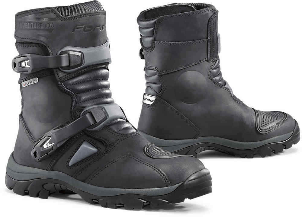 STIVALI BOOTS MOTO PELLE IMPERMEABILI FORMA ADVENTURE LOW BLACK DRY TG 43