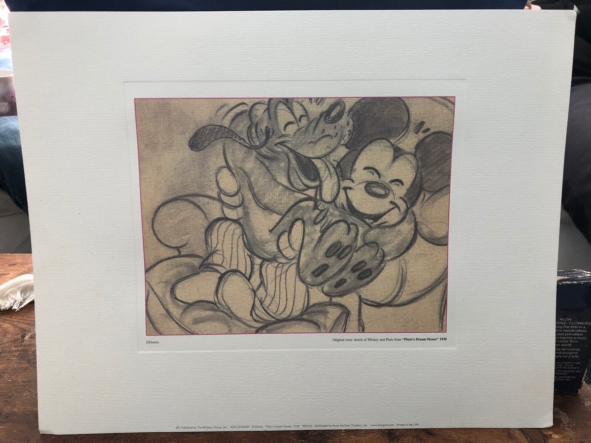 (美品)Pluto's Dream House 1938 オリジナルスケッチ WALT DISNEY McGaw Print Pluto's Dream House 1938 Mickey Mouse