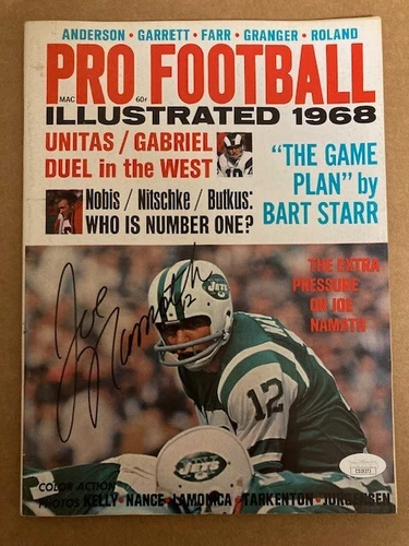 Joe Namath Boldly Signed Pro Football Illustrated Magazine 1968 with JSA Cert.