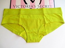 VICTORIA'S SECRET PINK Cotton Hiphugger Panty VS Chartreuse Yellow L Logo Band