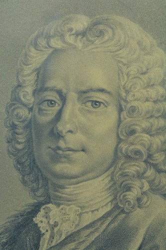 Tableau ancien Dessin 18 ème portrait d'un homme à la perruque signé Girardot - Photo 7/10