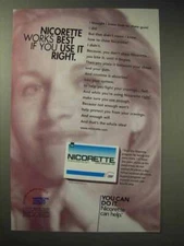1998 Nicorette Gum Ad - Works Best if You Use It Right