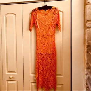 orange lace maxi dress