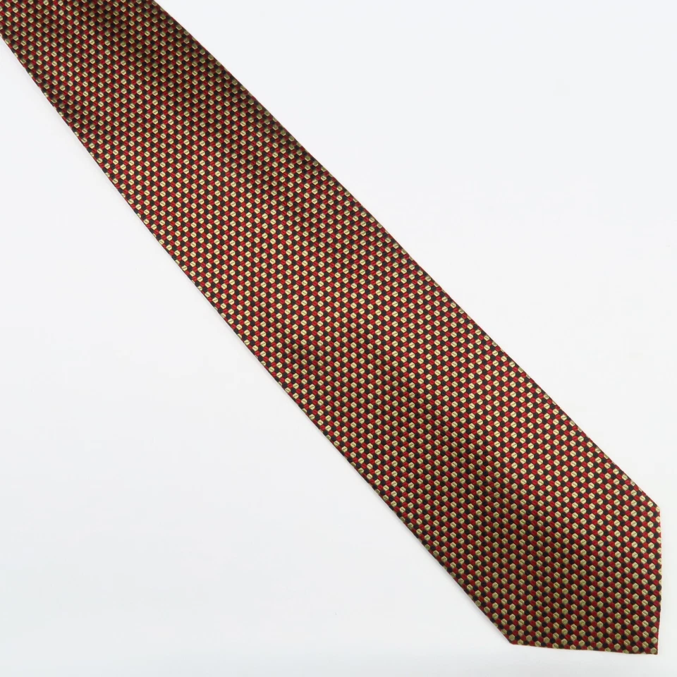 Галстук мужской Daniel De Fasson Micro Dot красный черный золотистый 57 дюймов x 4 дюйма ручная работа - Изображение 2 из 4