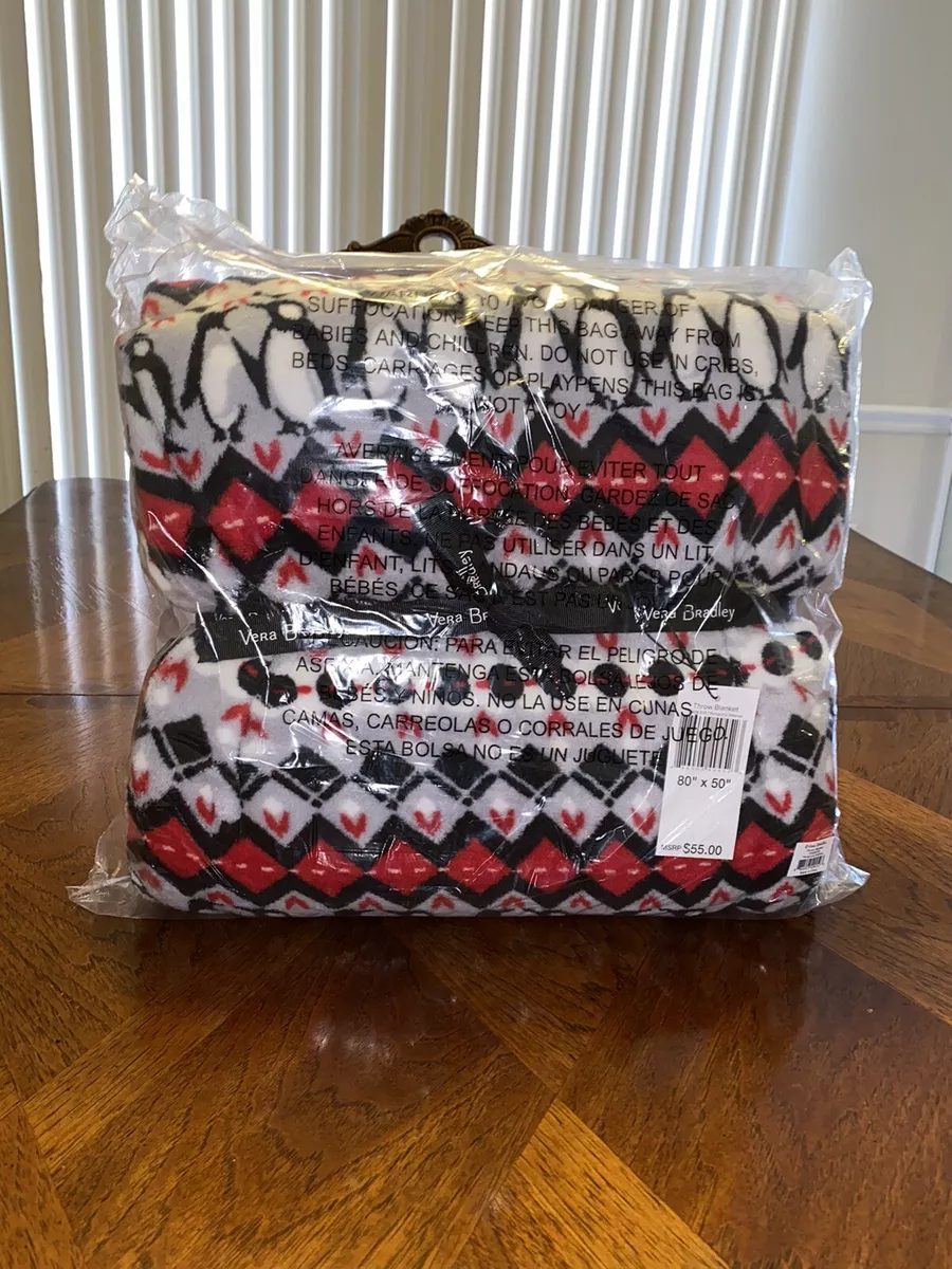 NWT Vera Bradley Throw Blanket In Penguins Intarsia