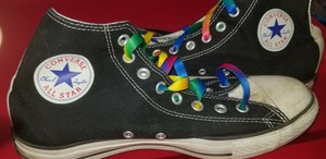 black converse rainbow laces