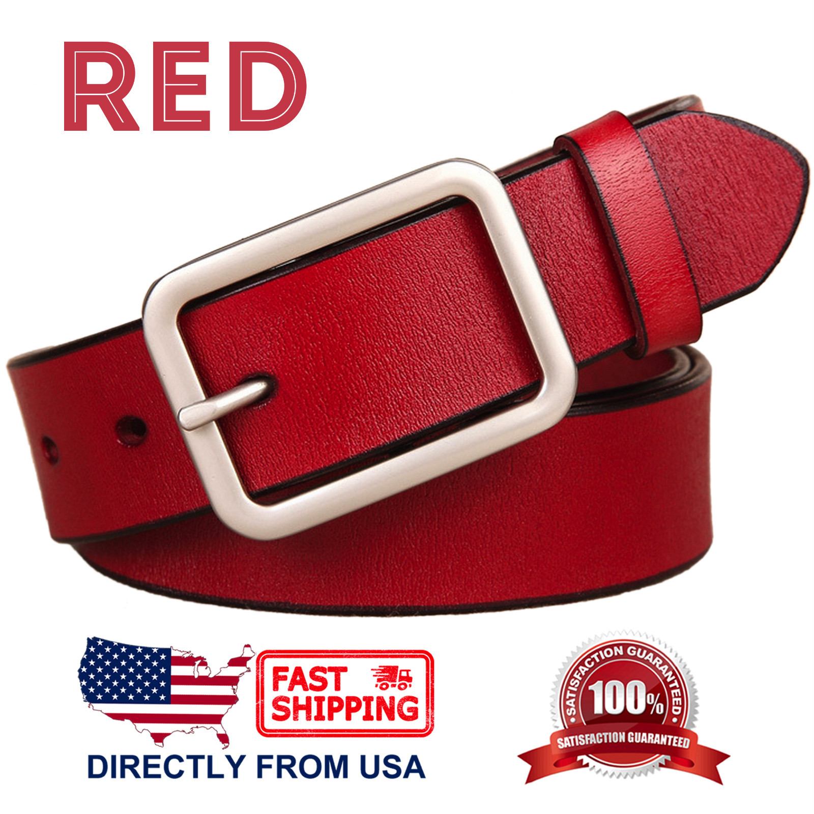 Women's Classic Buckle Handcrafted Leather Belt eBay