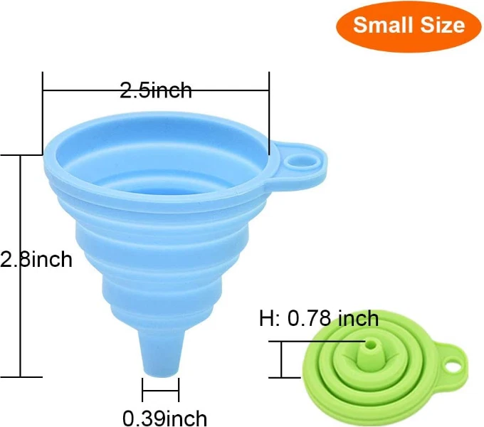 Силиконовая складная воронка набор из 4 упаковок от маленьких до больших складных для кухни  - Изображение 3 из 4