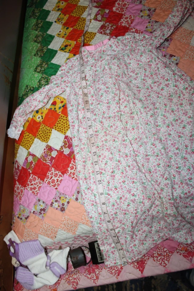 Camisón Niña (SIN TALLA, Ver Medidas) Niño Pequeño Vintage Franela Floral 4/5? Foto 4 de 4