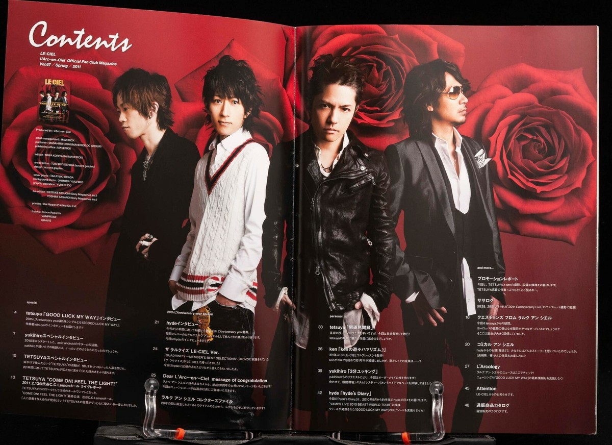 L'Arc~en~Ciel LE-CIEL 2011 Vol.67 Japan Fan Club Book hyde tetsuya