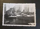 WW2 WWII Original German Military Officers Photo Writing At Desk War Planning
