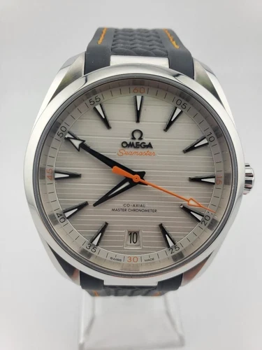 Omega Seamaster Aqua Terra 41mm Silver Dial w/Charcoal Rubber Strap