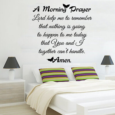 Family Wall Decal Quote Morning Prayer Vinyl Sticker Christ Bedroom Decor Ki73 Ebay