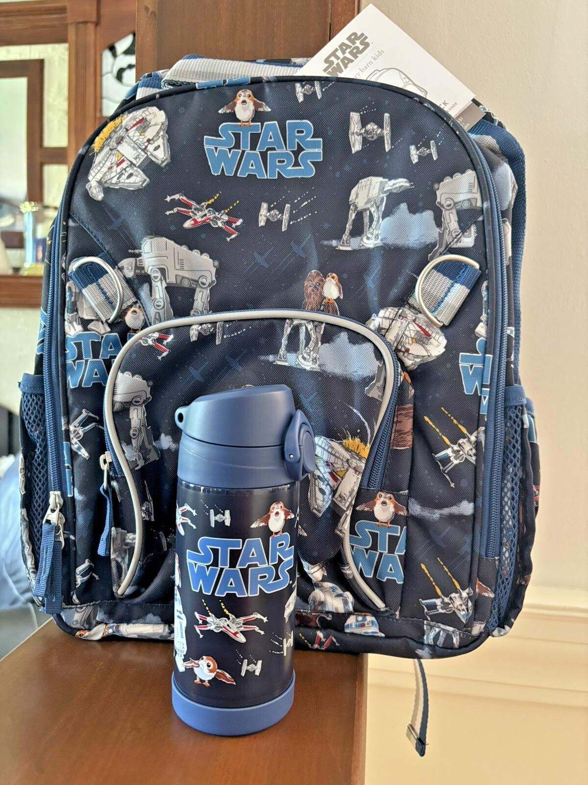 Pottery barn school disney STAR WARS BACKPACK Solo +Water travel  set Jedi boy .