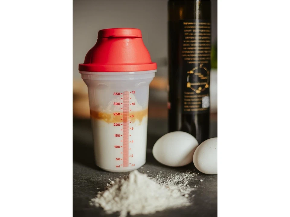 Tupperware Shaker 350 ml rot transparent Schüttelbecher Shake It Messbecher NEU - Bild 2 von 4