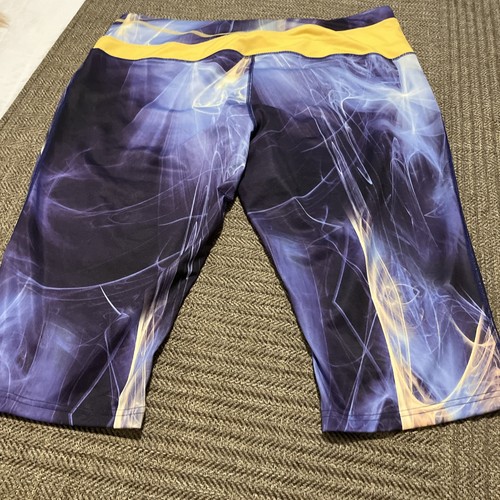 Women’s Reebok Slim Capri Leggings Size 18/20 Purple/Yellow 0100 - Picture 7 of 7