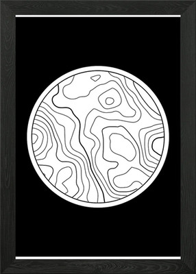 Topographischer Kreisdruck gerahmt Wandbild Poster Leinwanddruck Bild