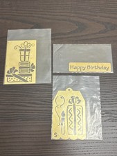 Lasting Impressions Metal Embossing Stencils Birthday Theme Set of 3