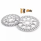 Polished Front Rear Brake Rotors Pads for Harley Sportster 883 1200 XL 2014 UP