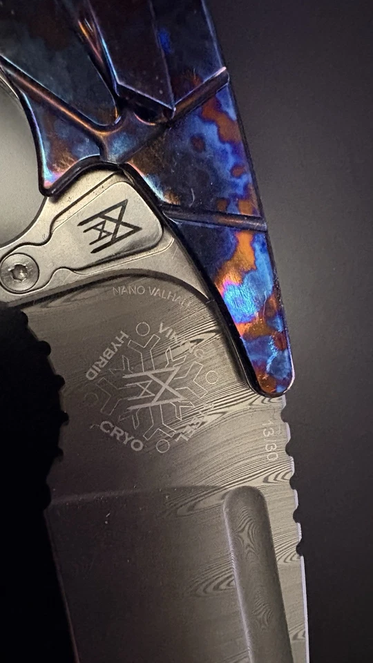 Midgards Messer Nano Valhalla Timascus Hybrid Cryo Damast Tanto #13/30 - Bild 1 von 3