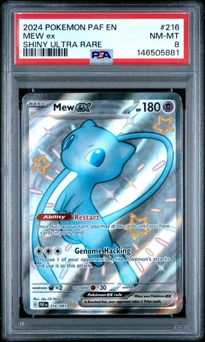 2024 POKEMON PAF EN-PALDEAN FATES SHINY ULTRA RARE #216 MEW EX PSA 8