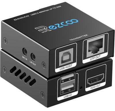 KVM Extender USB HDMI to RJ45 Over Cat5e/6/7 1080P@60Hz up to 150ft/50M 