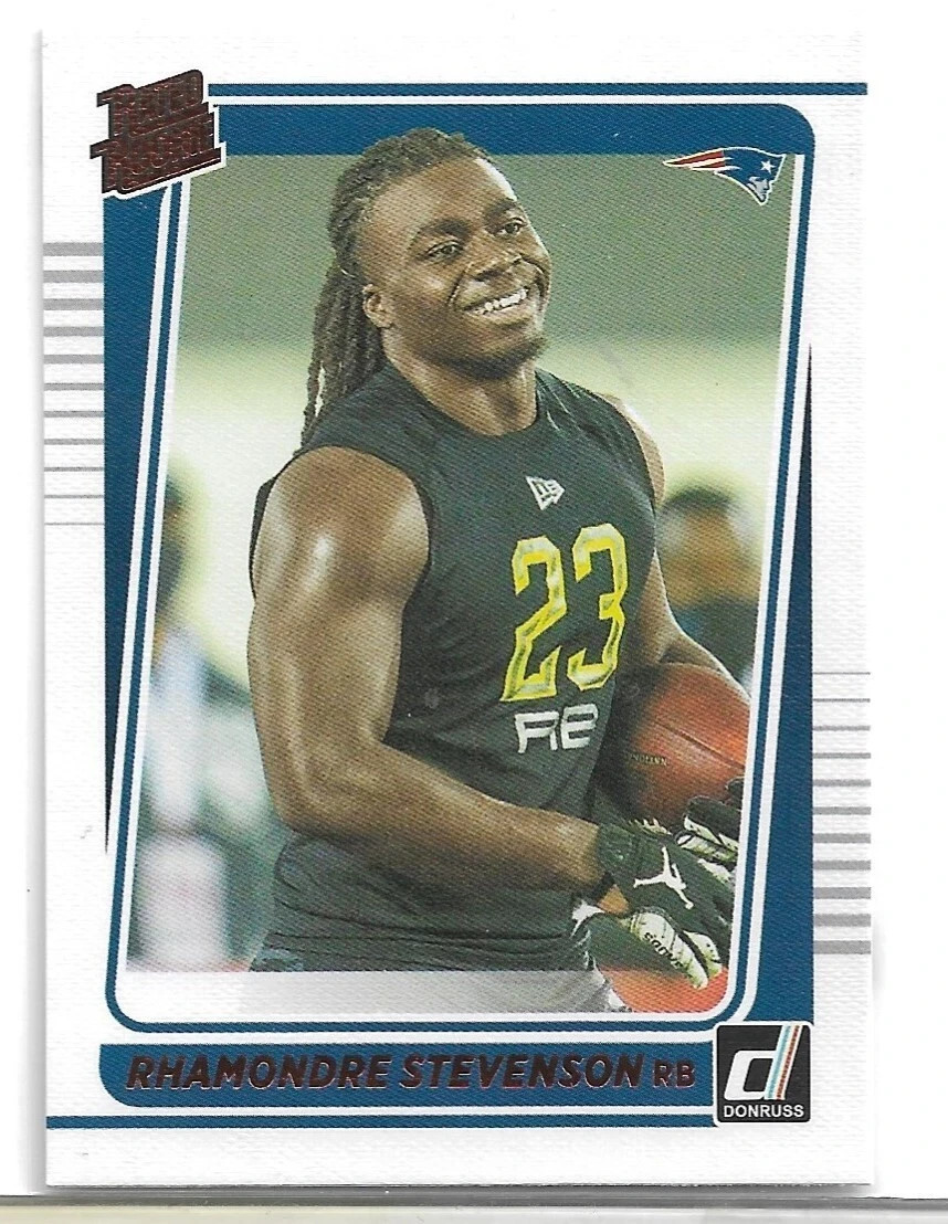 RHAMONDRE STEVENSON 2021 DONRUSS RATED ROOKIE PORTRAITS PATRIOTS OKLAHOMA