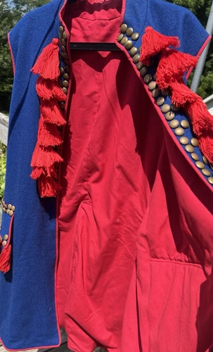 Sukmana Ethnic Dance Coat Blue red Wool Cepeola Polish Krakow Folk Costume mens image 3