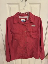 Magellan Fish Gear Red Angler Fit Mag Chill Short Sleeve Button Up Medium Shirt