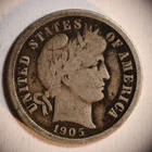 1905 O Barber Dime 10C Cents Coin Silver, VG+!
