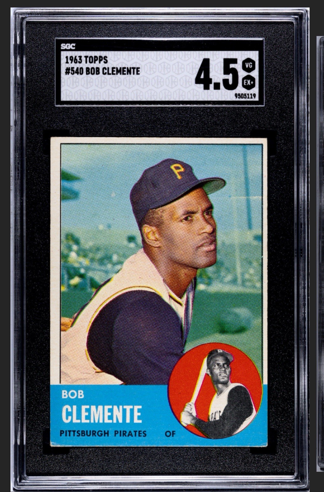 ⬛️🔥Roberto Clemente🔥🟨 1963 Topps #540 SGC 4.5 High # HOF Vintage Pirates