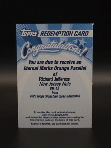2025 Topps Signature Richard Jefferson Orange (RAW)