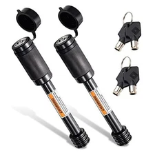 CZC AUTO Trailer Hitch Lock, 5/8 Inch Dia, 4 Inch Super Extra Long 2 Pack Black