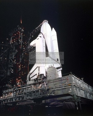 SPACE SHUTTLE COLUMBIA PREPARING FOR FIRST LAUNCH APRIL 1981 8X10 PHOTO