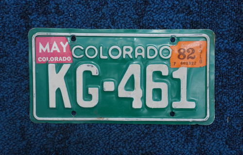 1982 Colorado MOTORCYCLE License Plate