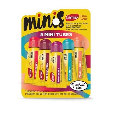 Carmex Daily Care Moisturizing Assorted Flavor, Mini, SPF 15, Lip Balm - 0.18oz