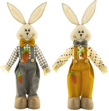 2er Set Osterhasen Figuren Groß Oster Deko Holz Hasen Figuren Osterdeko ca. 60cm