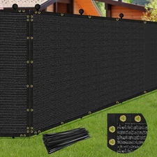 4 x 50FT Privacy Screen Fence Black Heavy Duty Mesh Fencing Shade Net Cover w...