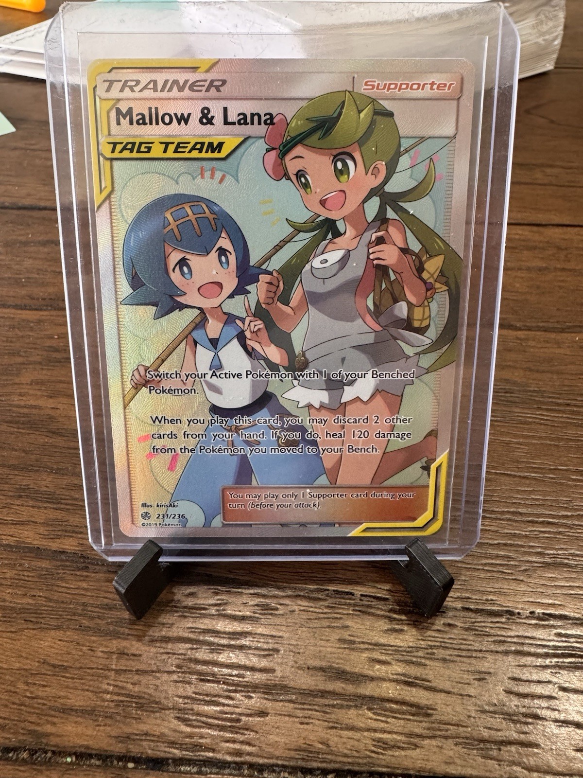 Mallow & Lana 231/236 Pokemon Cosmic Eclipse Tag Team Full Art PSA 10 Gem Mint