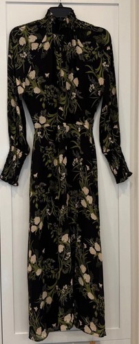 Reformation Black Floral Valentin Dress Anastasia-2 NWT