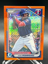 2024 BOWMAN JOSE RODRIGUEZ ORANGE SHIMMER CHROME REFRACTOR 19/25 BCP-71 TWINS