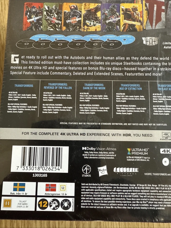 Transformers: 6-Movie Limited Edition Steelbook Collection 4K UHD/Blu Ray Sealed - Image 4 of 4