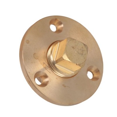 Threaded Drain Plug Brass Drain Sealing With Round Flange and Hex Head