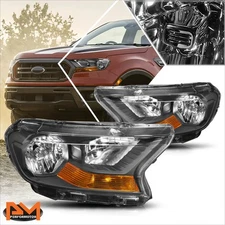 For 19-23 Ford Ranger XL XLT Factory Style Headlight Black Housing Amber Corner