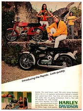 Original 1967 Harley Davidson Rapido Motorcycle Print Ad (8 x 11) Advertisement