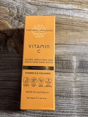 New Natural Infusion Face Serum Vitamin C Collagen Brightens Glows Hydration