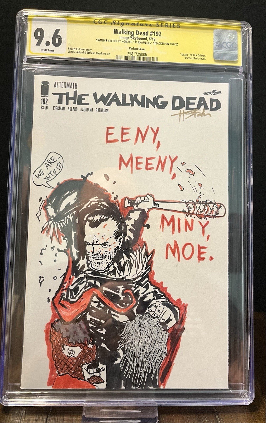 The Walking Dead #192 Venom/Negan Cover Signed/Sketched Howard Chambers CGC 9.6