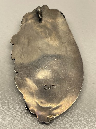Navajo Indianer Sterling Silber, Türkis, Bärenkralle Brosche 33g signiert - Bild 11 von 17